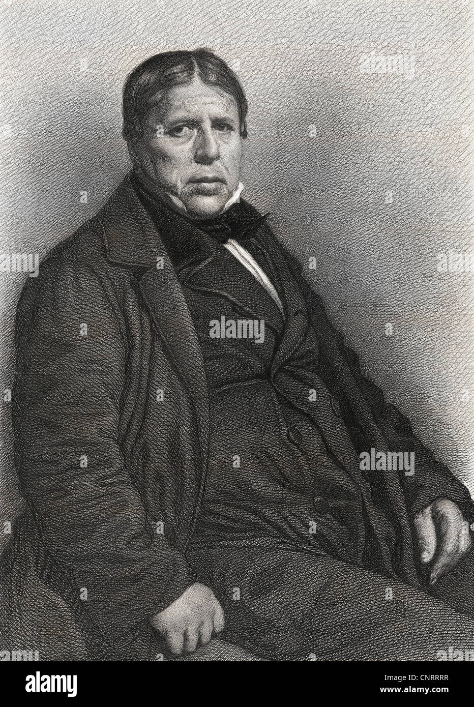 the French classicist painter Jean-Auguste-Dominique Ingres, 19th Century, Historic steel engraving Stock Photo