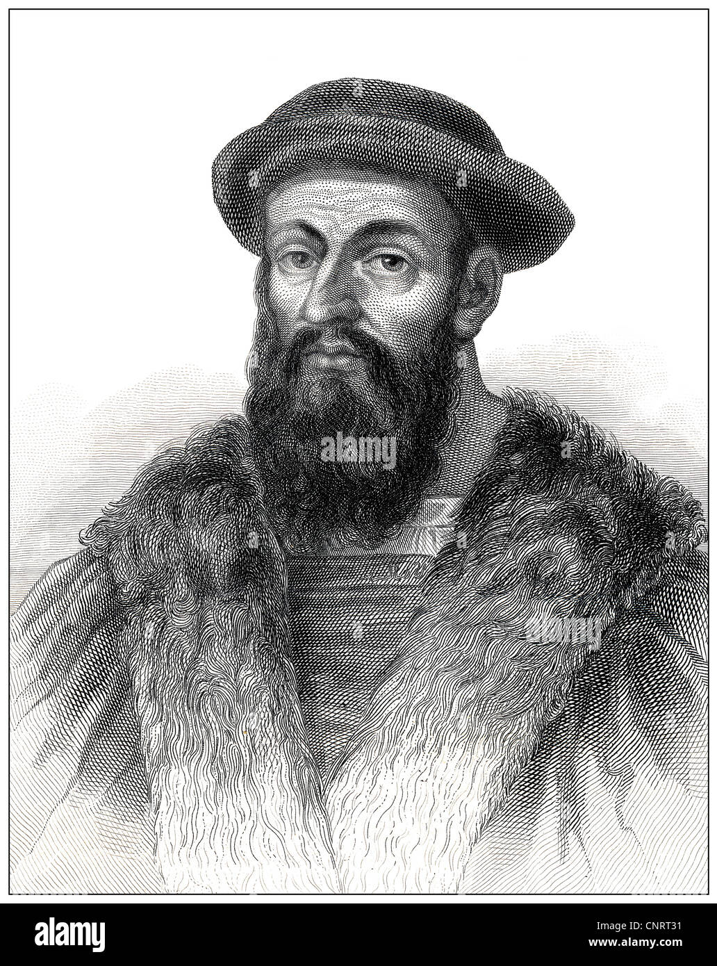 Portuguese navigator Ferdinand Magellan or Fernão de Magalhães or Fernando de Magallanes, 16th Century Stock Photo
