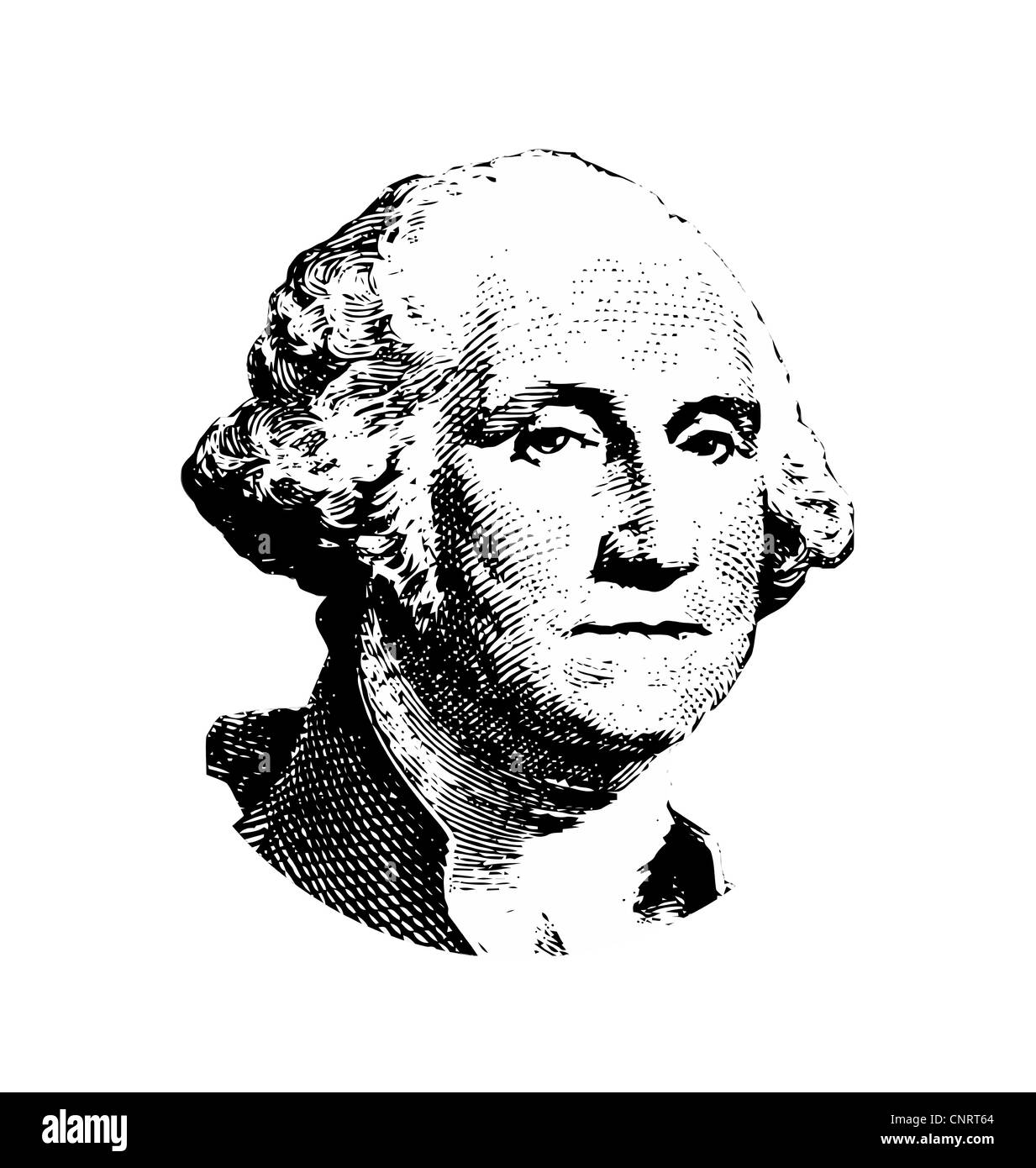 Vector artwork of George Washington. Stock Photo