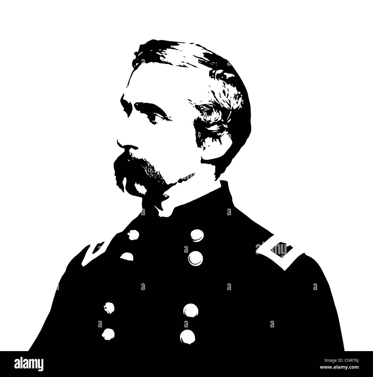 Vector artwork of General Joshua Lawrence Chamberlain. Stock Photo