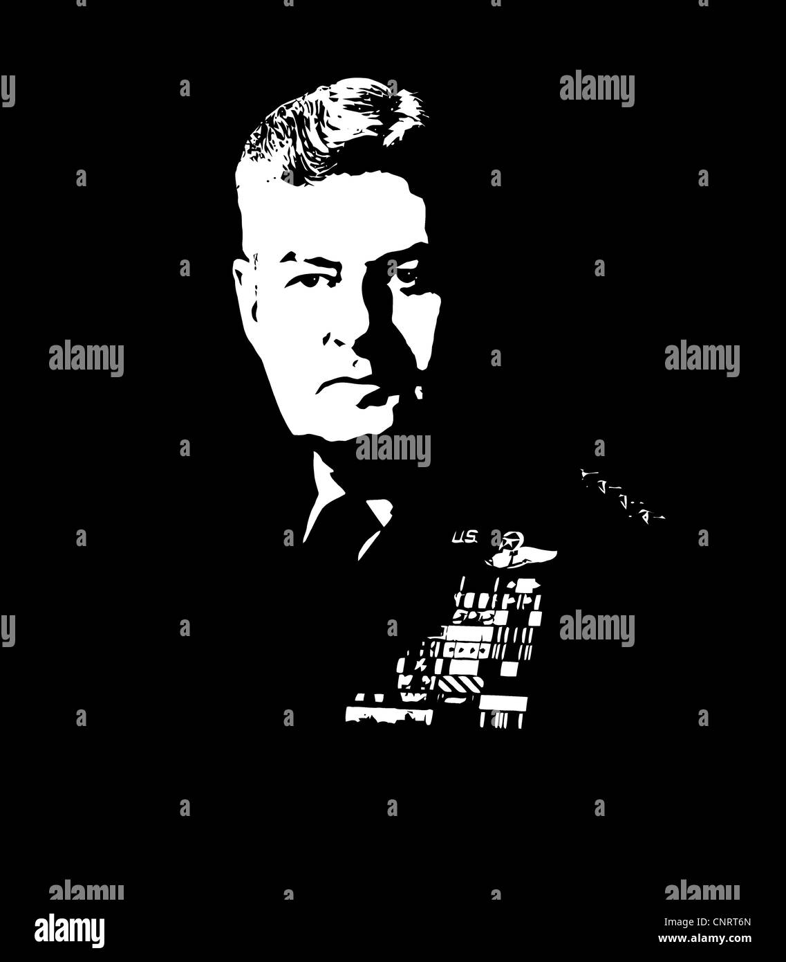 Vector artwork of General Curtis Lemay. Stock Photo