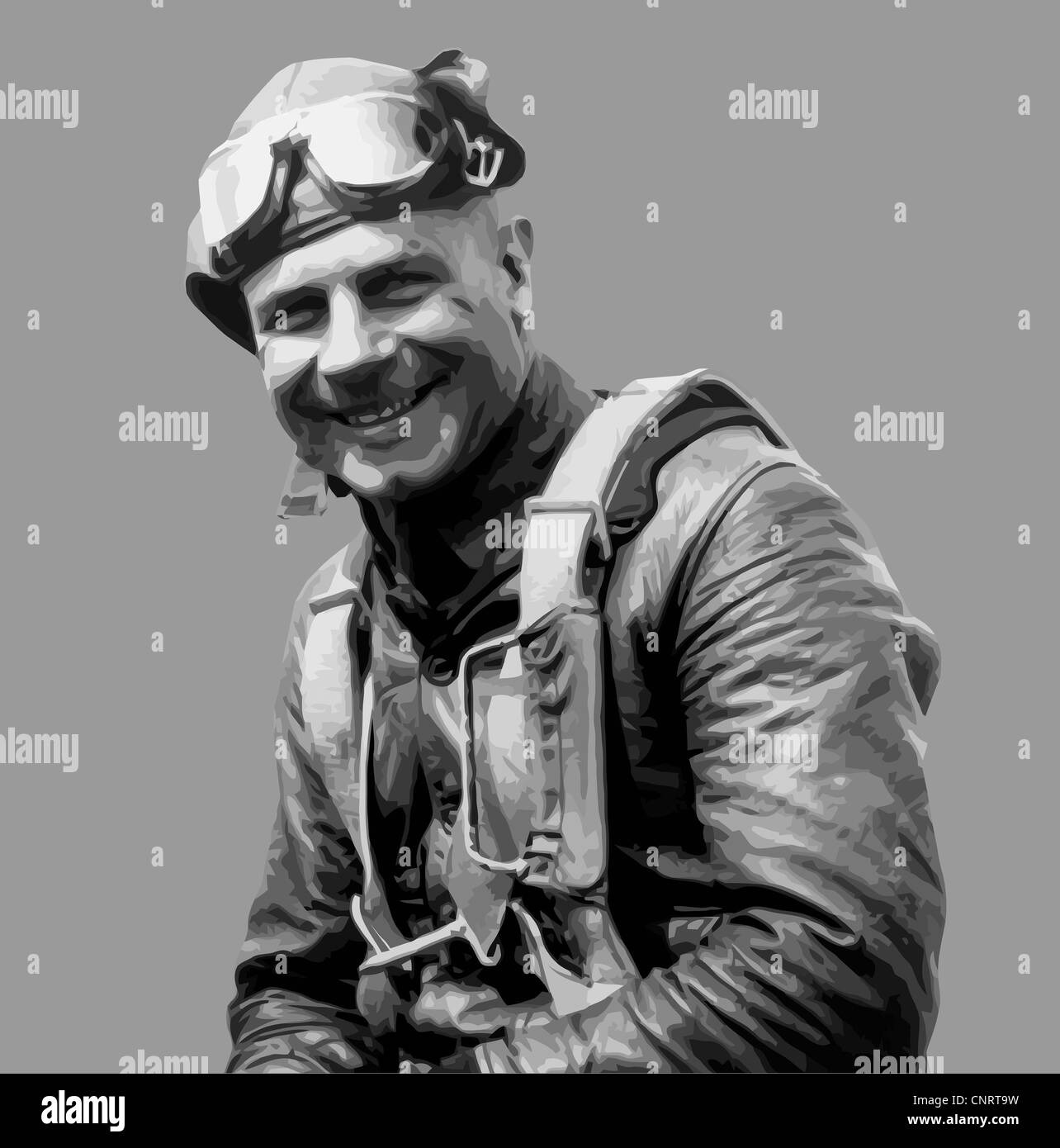 Digitally restored vector portrait of General James Harold Doolittle