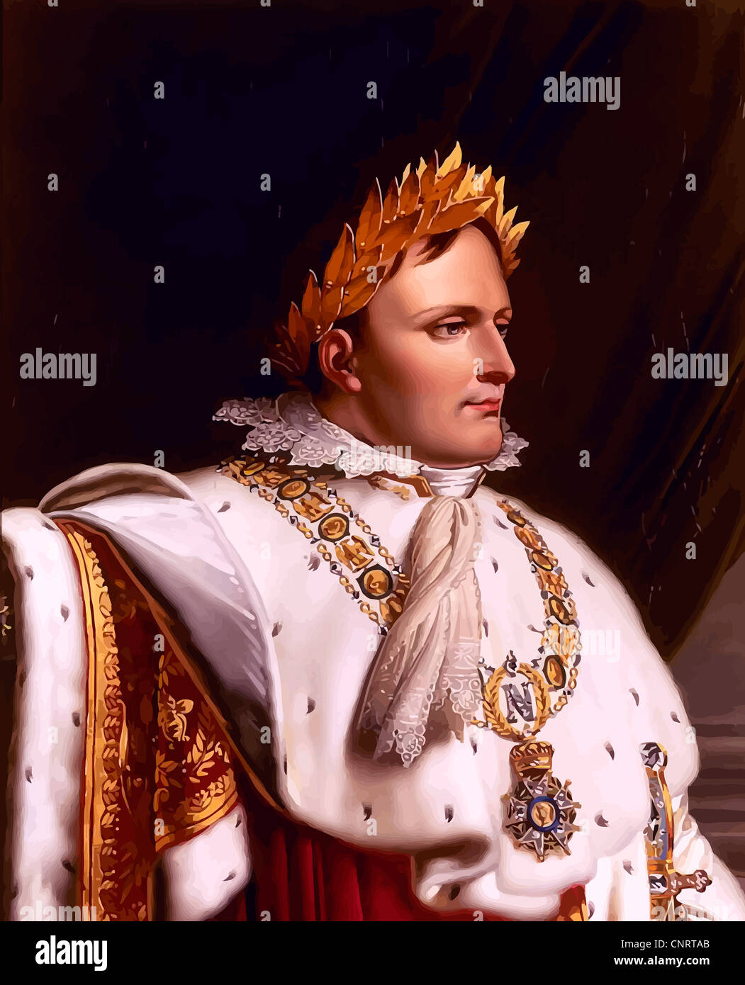 Digitally restored vector artwork of Napoleon Bonaparte. Stock Photo