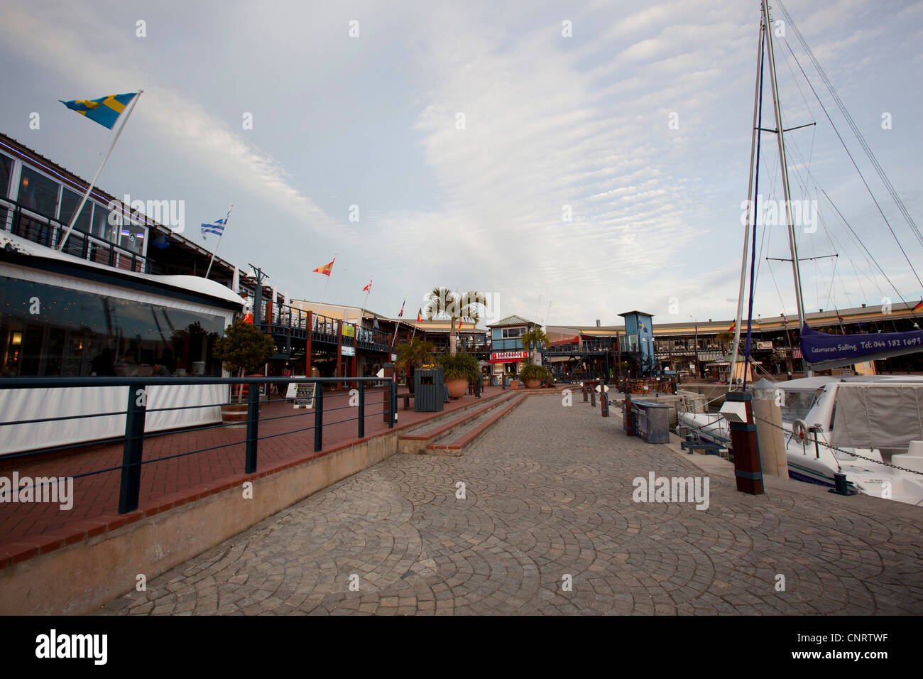 The Knysna waterfront in Knysna, Western Cape, South Africa Stock Photo