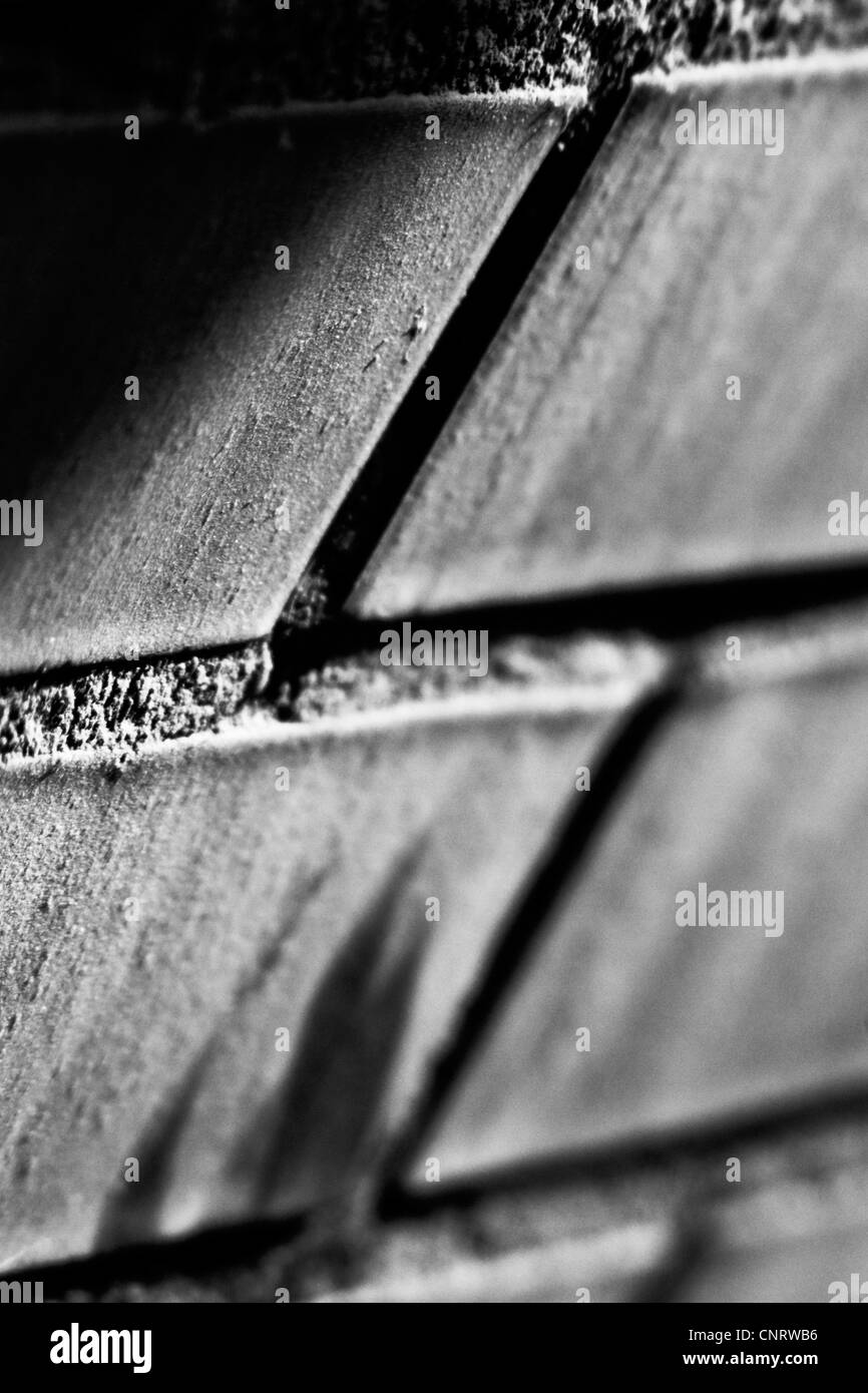 brick wall forming a frame (in black and white) Stock Photo