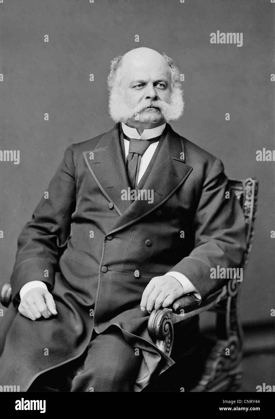 Digitally restored vector portrait of Civil War General Ambrose Everett Burnside. Stock Photo