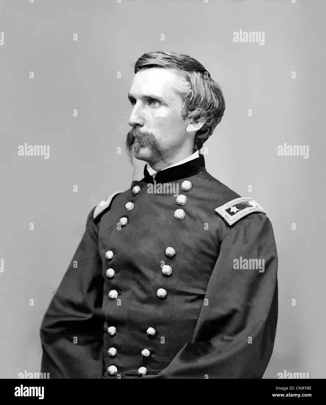 Digitally restored vector portrait of General Joshua Lawrence Chamberlain. Stock Photo