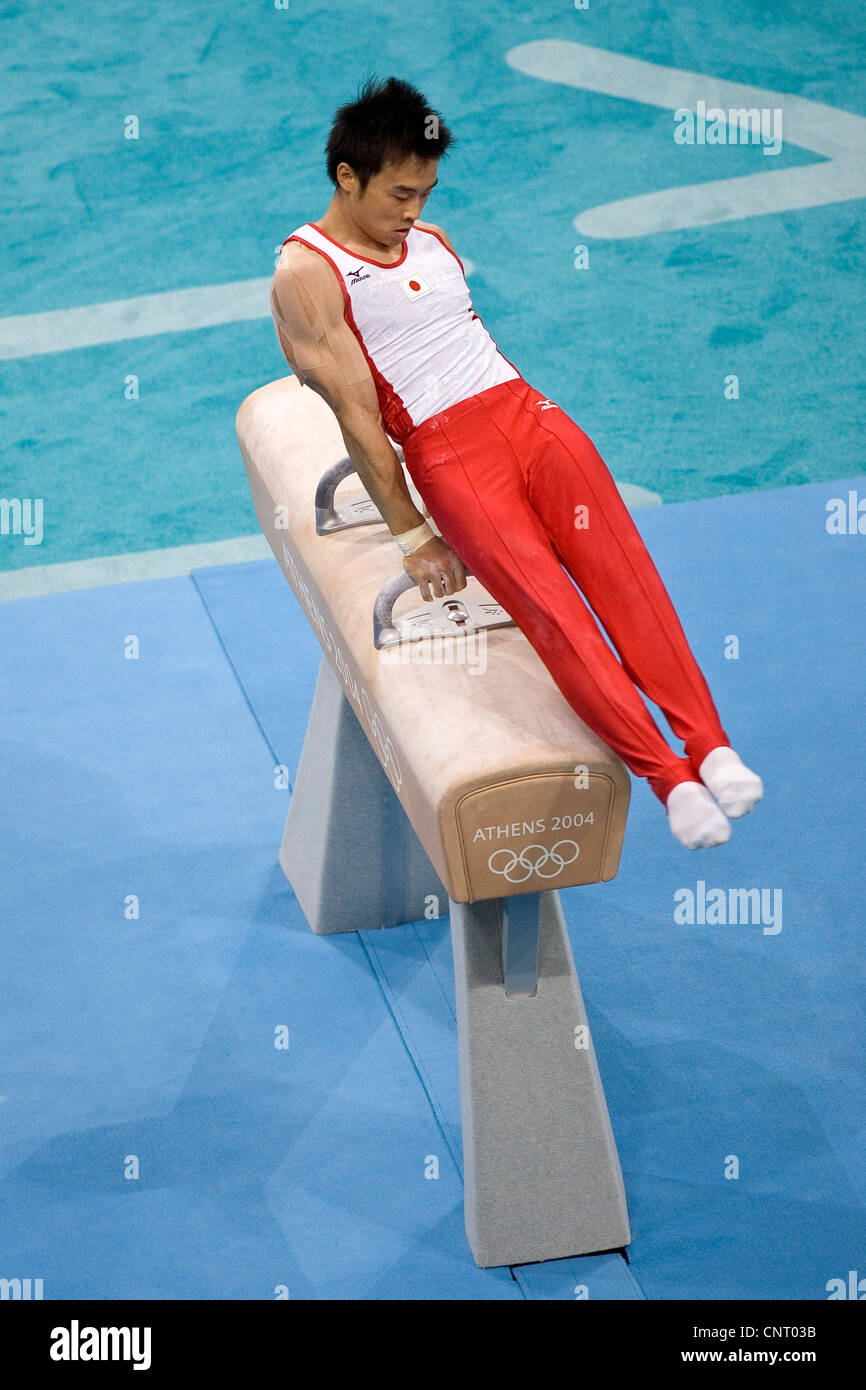GYMNASTICS Takehiro Kashima (JPN) competing on the pommel horse during
