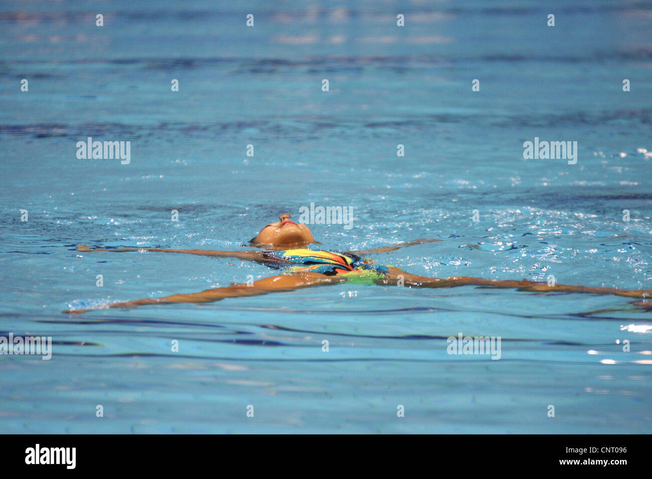 Singapore at the FINA Olympic Games Synchronised Swimming Qualification. Stock Photo