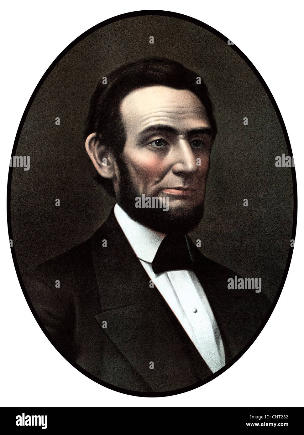 Digitally restored vintage Civil War era artwork of President Abraham Lincoln. Stock Photo