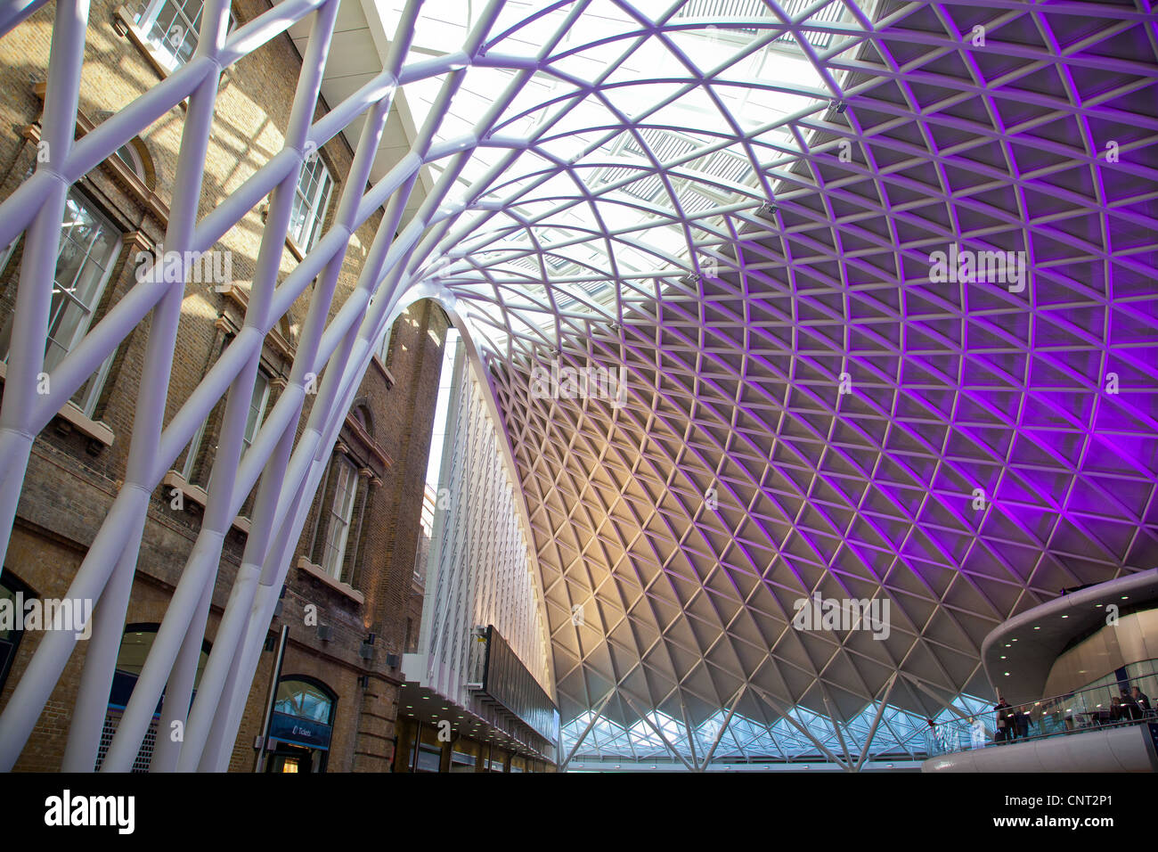 The new roof and entrance to kings cross train station, London UK Stock ...