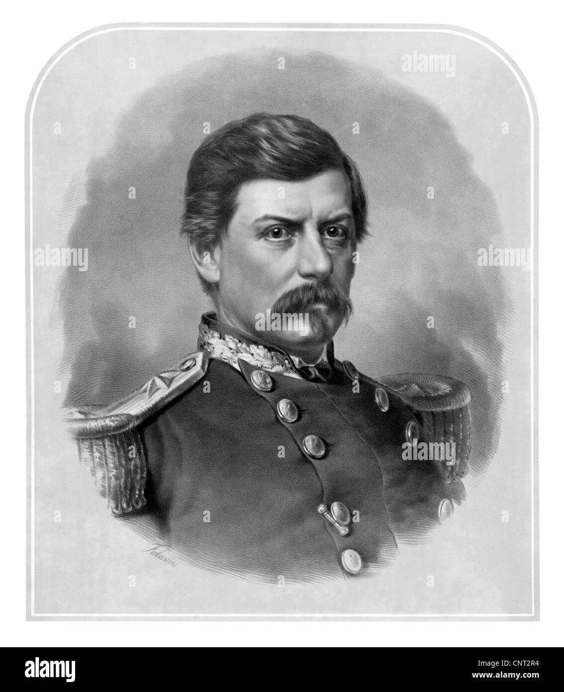Digitally restored Civil War artwork of Union General George McClellan. Stock Photo
