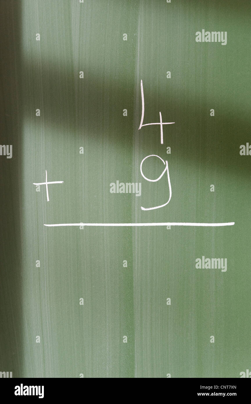 Math problem on blackboard Stock Photo