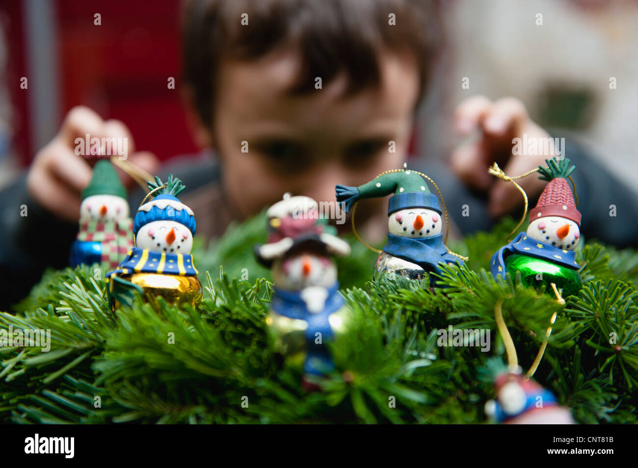 Snowman Christmas ornaments Stock Photo