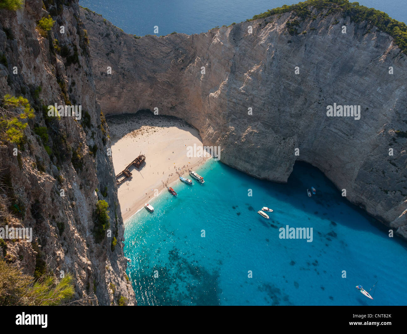Shipwreck Bay seen from cliff top Stock Photo