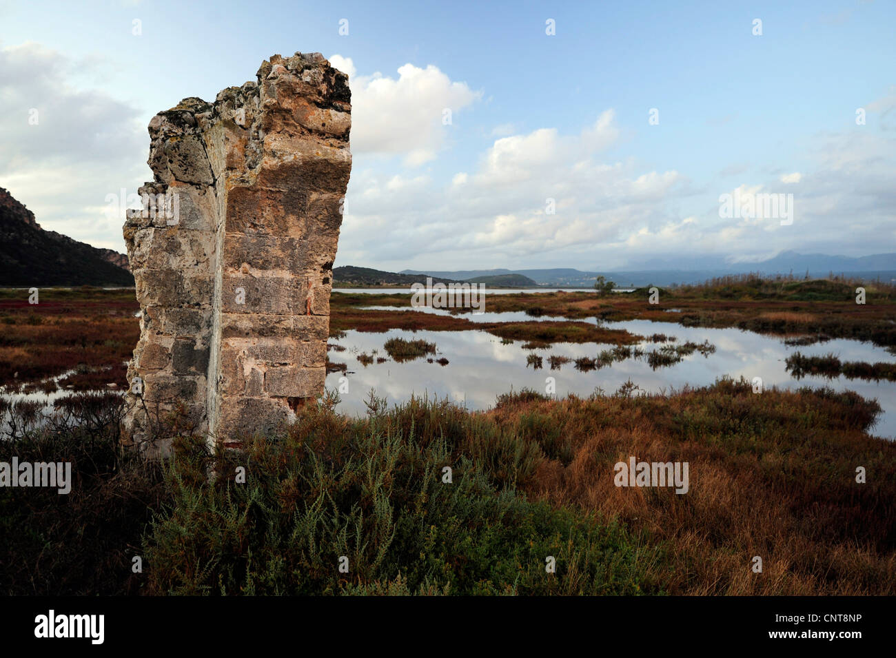 ancient hellenistic ruin, Greece, Peloponnes, Natura 2000 Area Gialova Lagune Stock Photo