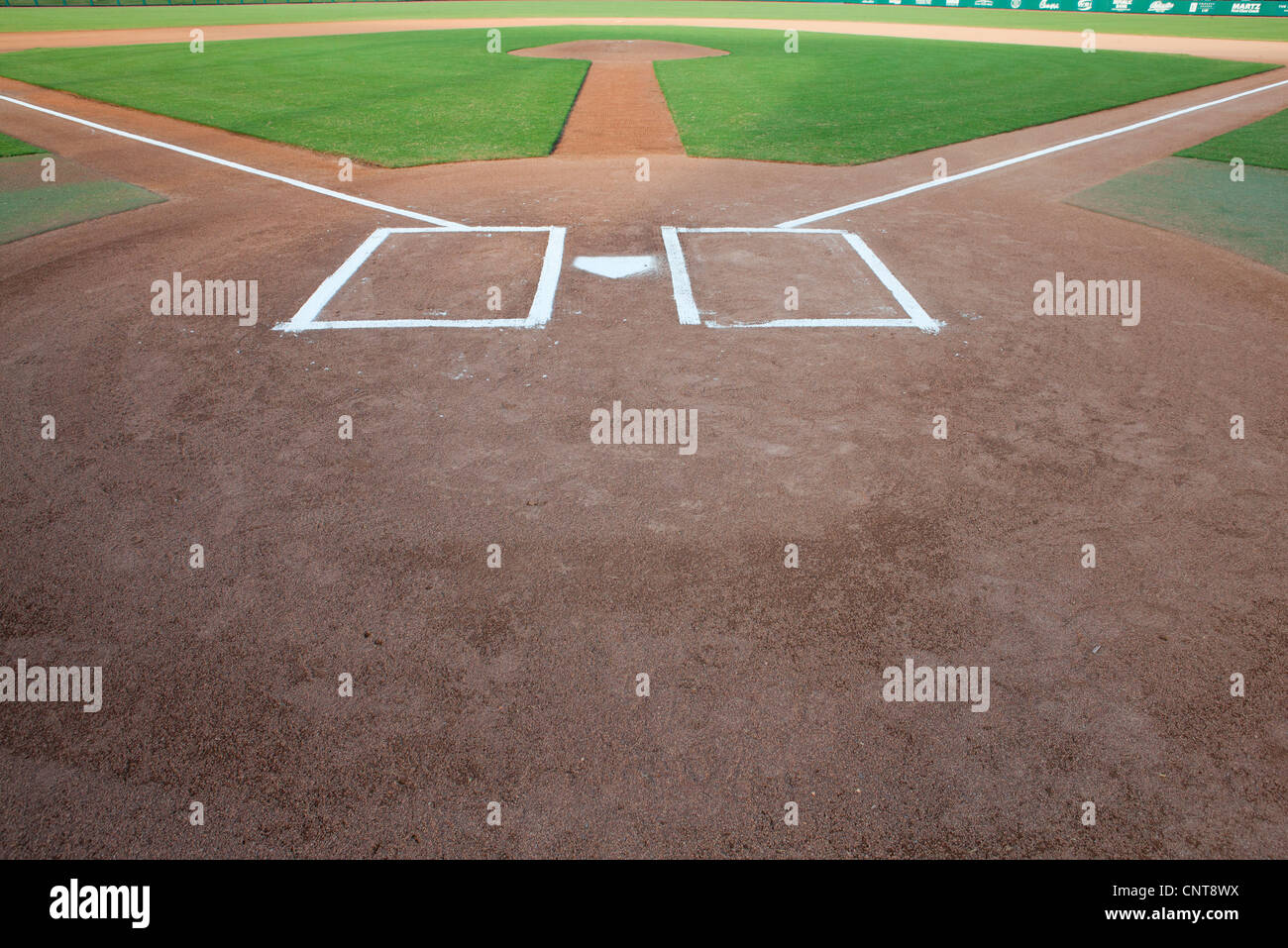 Baseball diamond and home plate Stock Photo