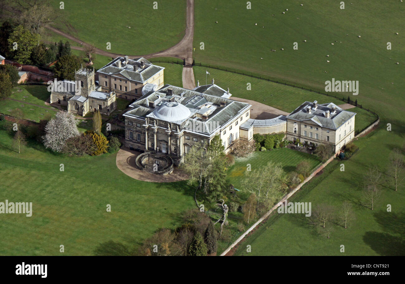 aerial view of Kedleston Hall in Derbyshire Stock Photo