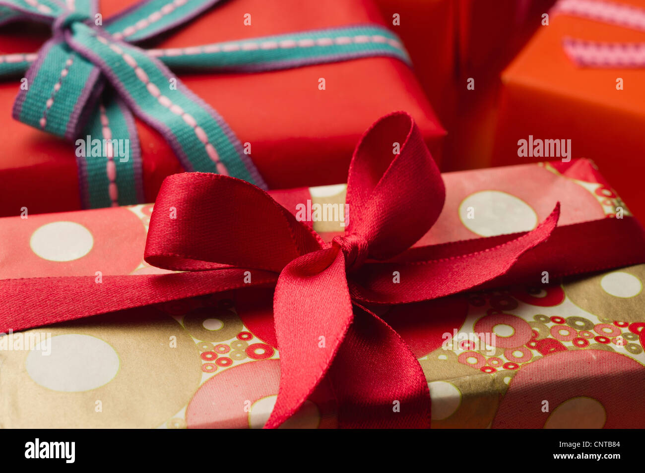 Festively wrapped gifts Stock Photo - Alamy