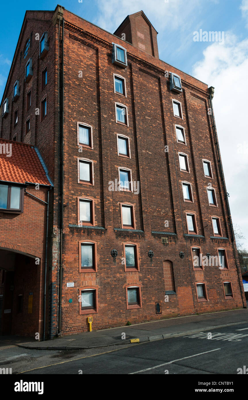 Baker Lane Oil Cake Mill in King's Lynn, now converted to flats. Stock Photo