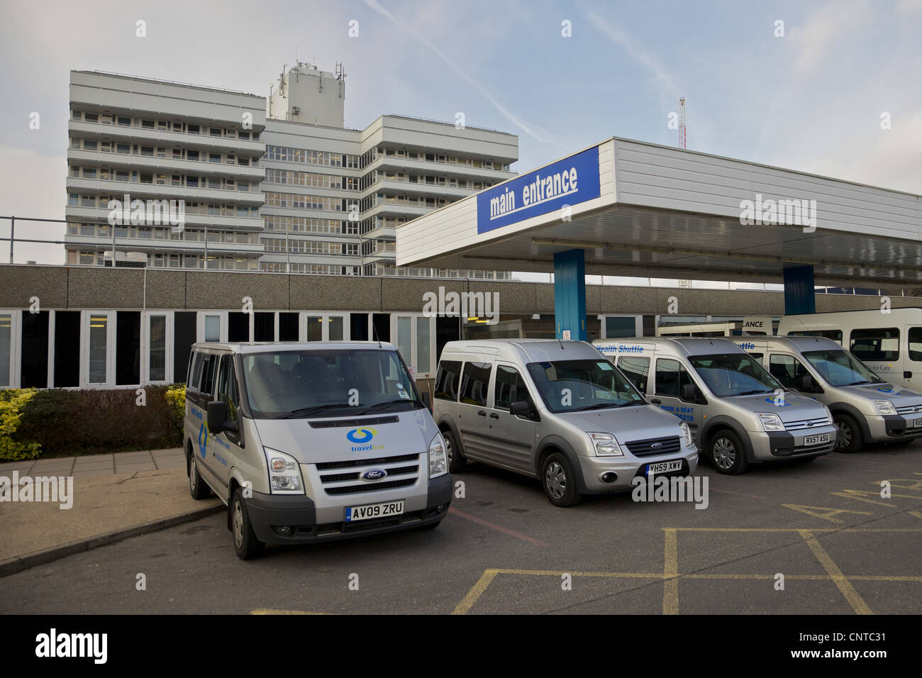 The main entrance to the Lister hospital Stevenage, England Stock Photo