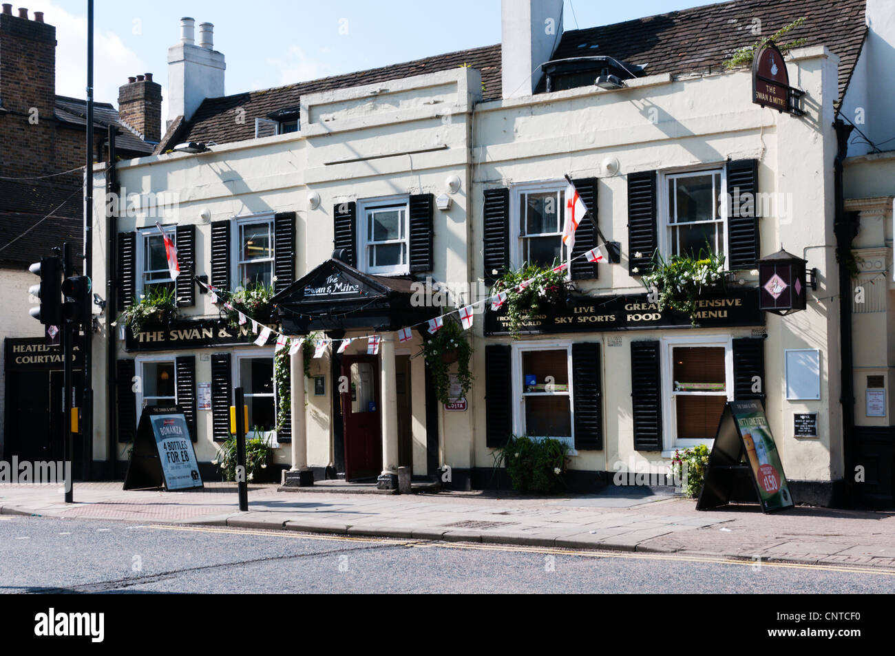 The Swan and Mitre public house in Bromley High Street, Kent. Stock Photo