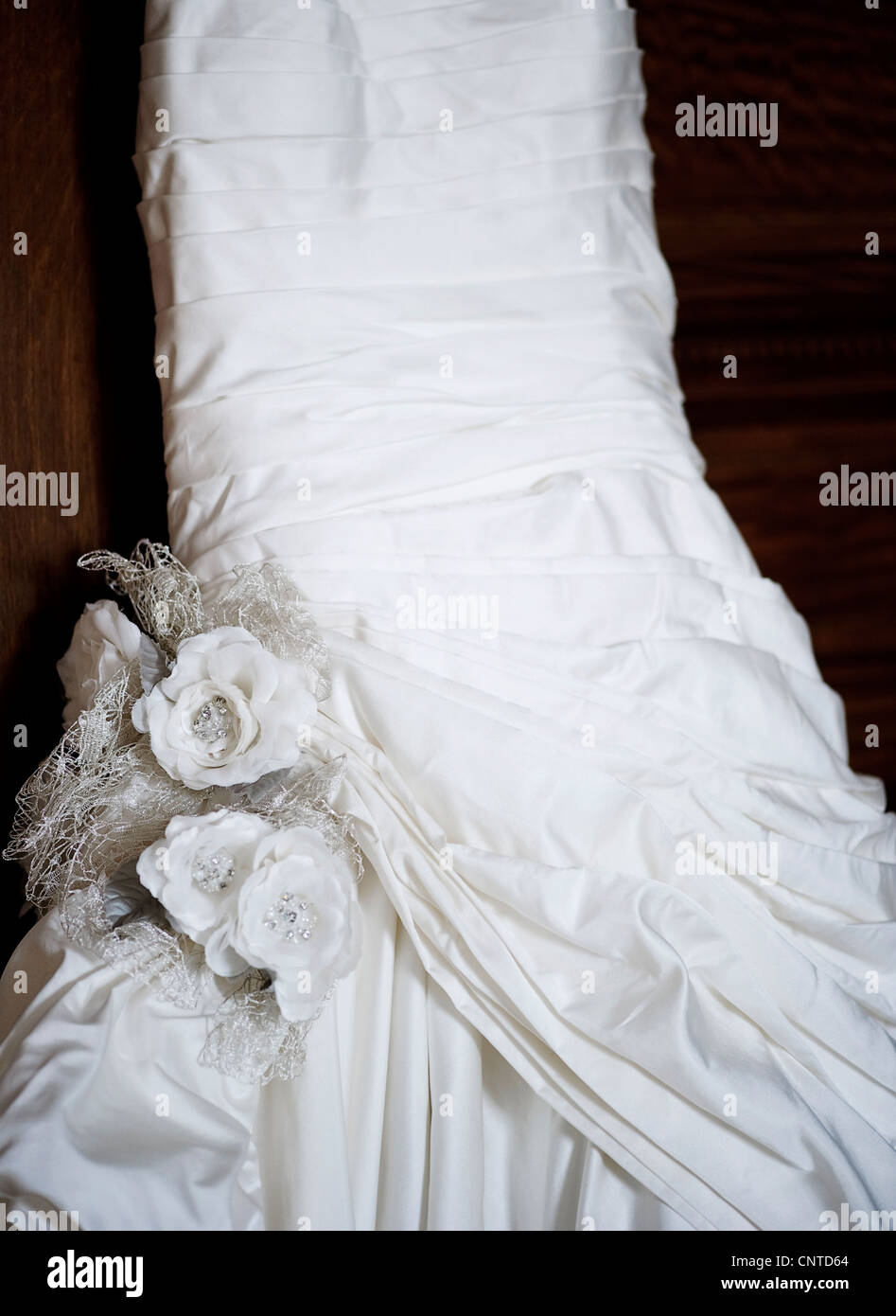 white diamante wedding dress