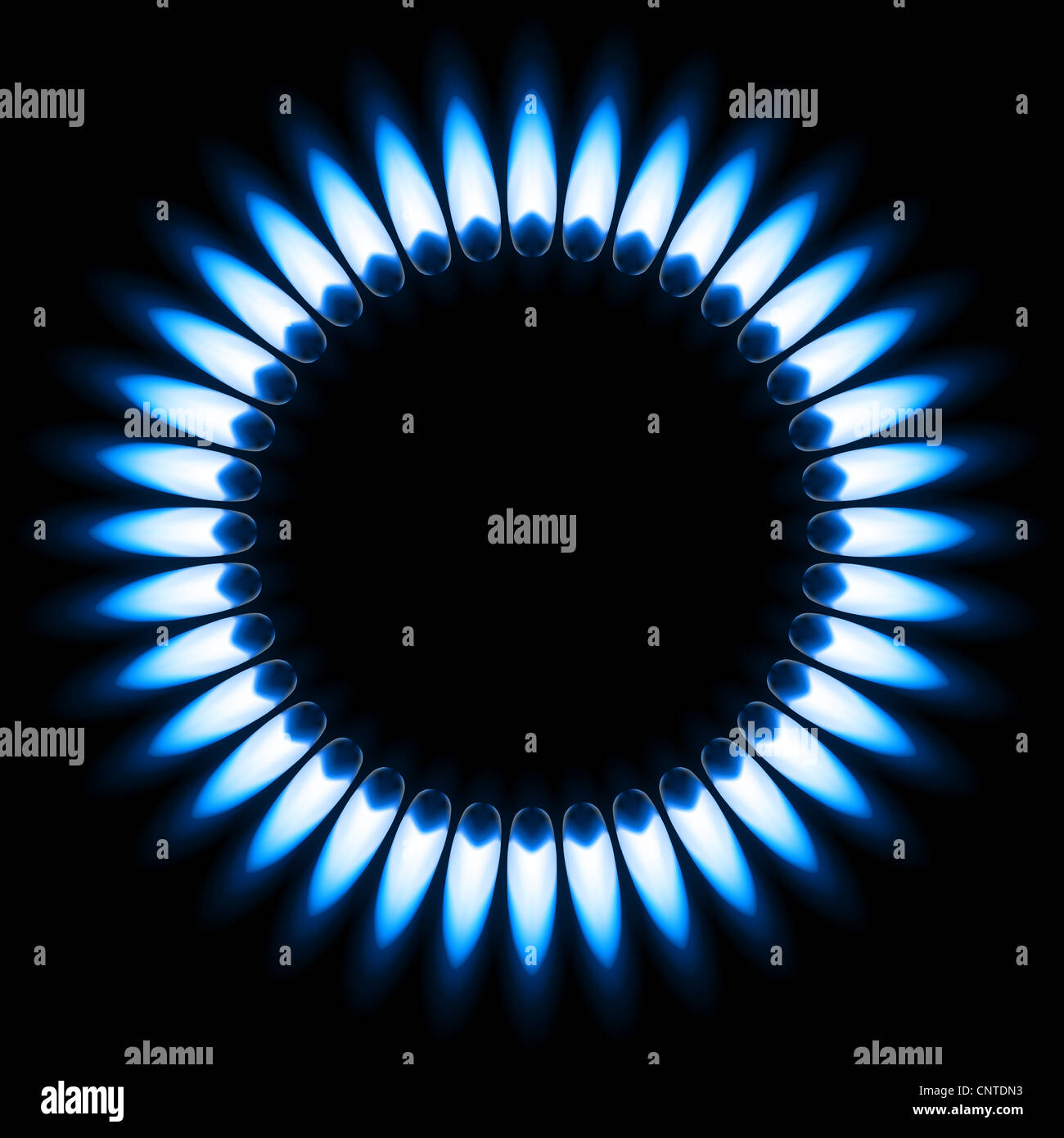 Blue Gas Flame. Illustration on black background Stock Photo Alamy