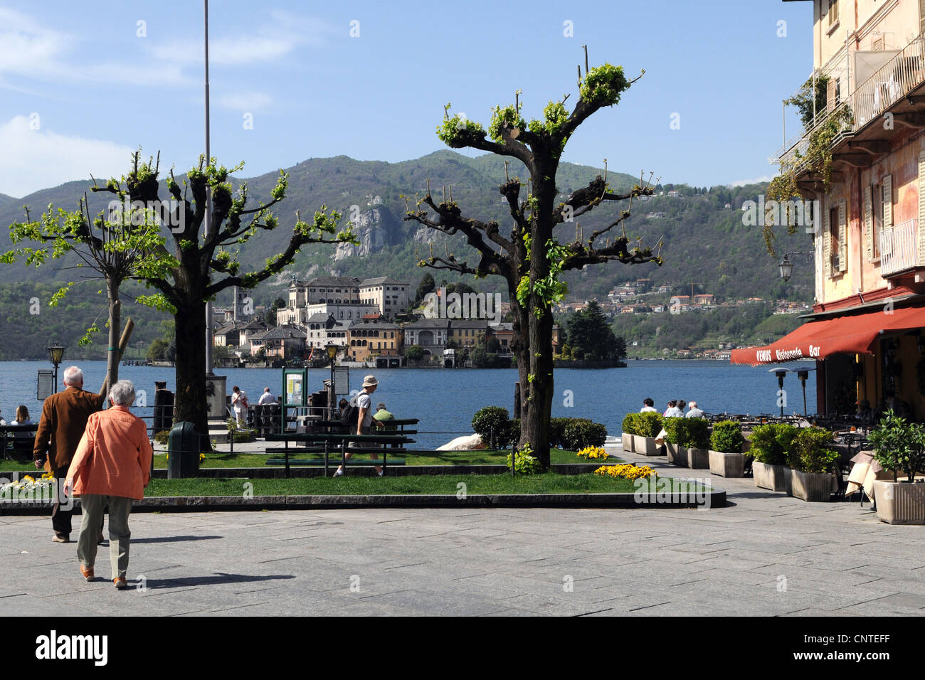 view on the island of St. Giulio Stock Photo