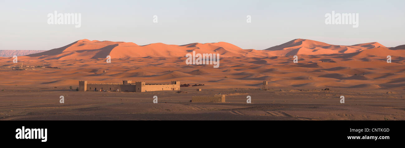 fort in a desert, Morocco, Chebbi Stock Photo