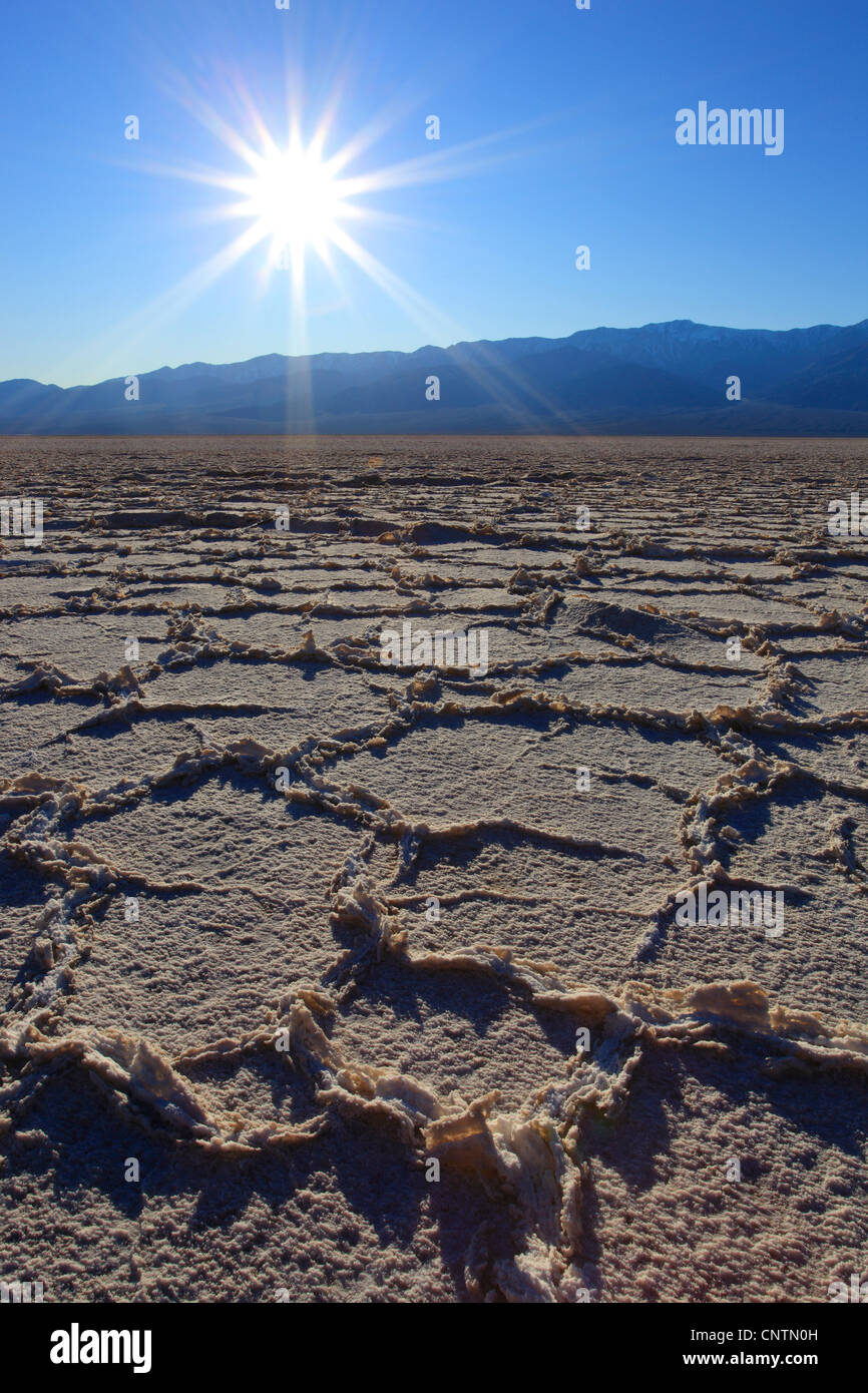 Badwater saltpan, USA, California, Death Valley National Park Stock Photo