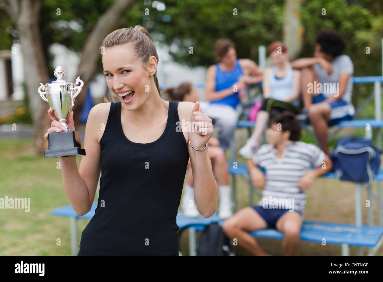High school girl athlete trophy hi-res stock photography and images - Alamy