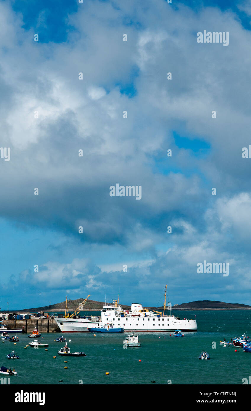 Scillonian Island ferry from Penzance to Isles of Scilly, moored in