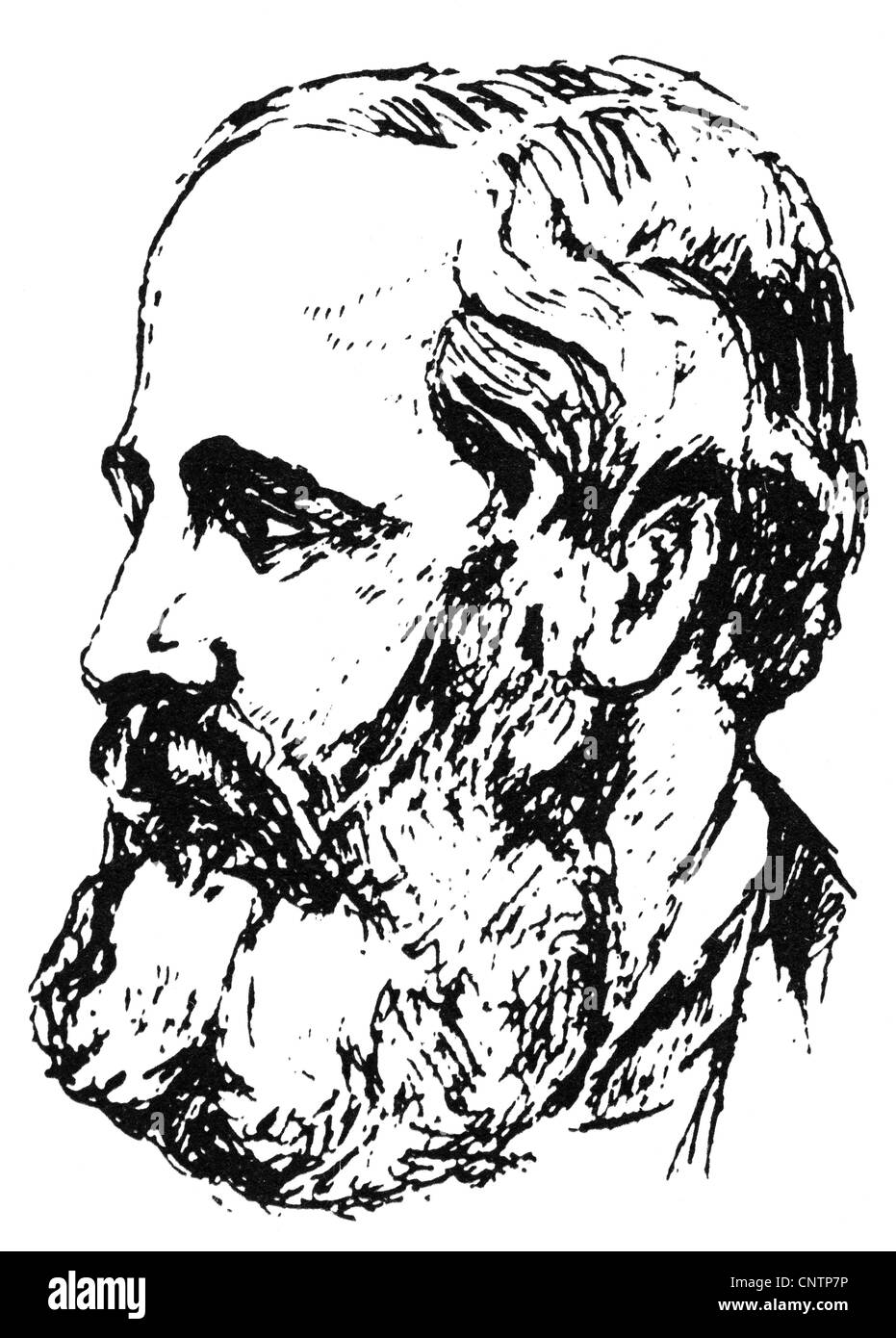 Maxwell, James Clerk, 13.6.1831- 5.11.1879, Scottish physicist, portrait, drawing, Stock Photo