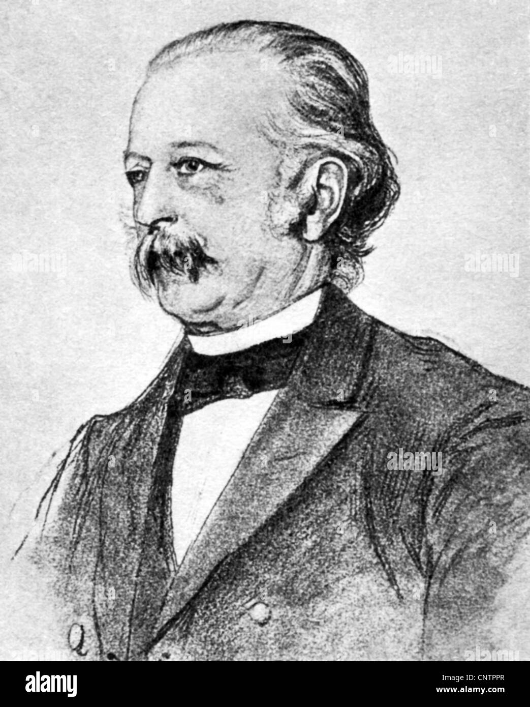 Fontane, Theodor, 30.12.1819 - 20.9.1898, German author / writer, portrait, drawing by Ismael Gentz, Stock Photo
