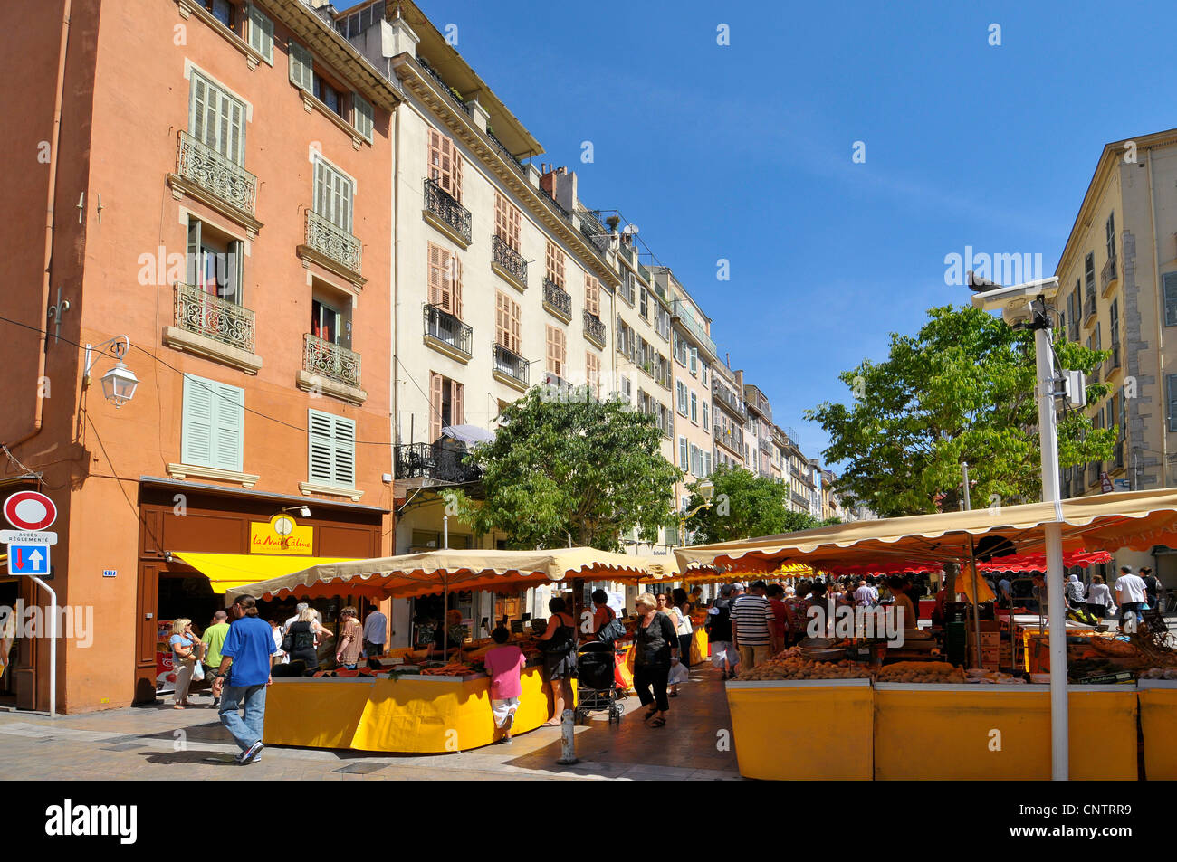 Farmers Market Display Open Air Toulon France French Riviera Mediterranean Europe Harbor Stock