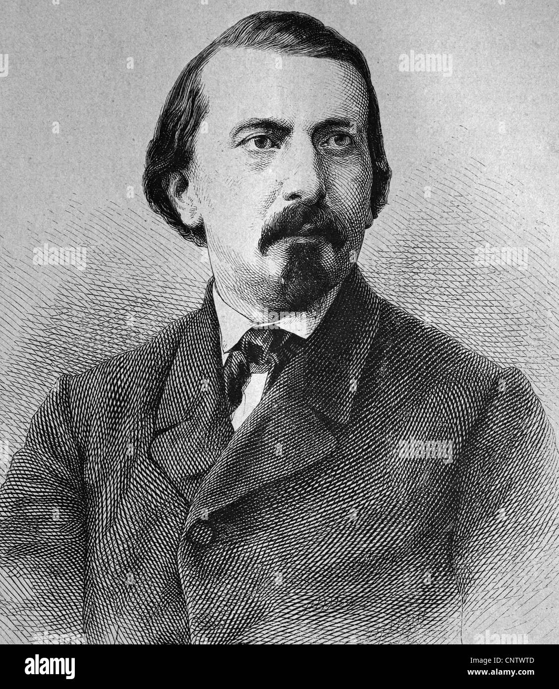 Karl Rudolf Gottschall, 1823-1909, a German dramatist, epic poet, storyteller, historian and literary critic, historical engravi Stock Photo