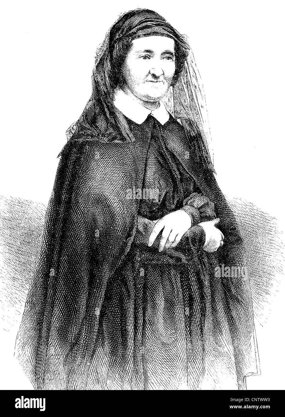 Ida Hahn-Hahn, actually Ida Marie Louise Sophie Friederike Gustave Countess von Hahn, 1805-1880, writer and founder of a monaste Stock Photo