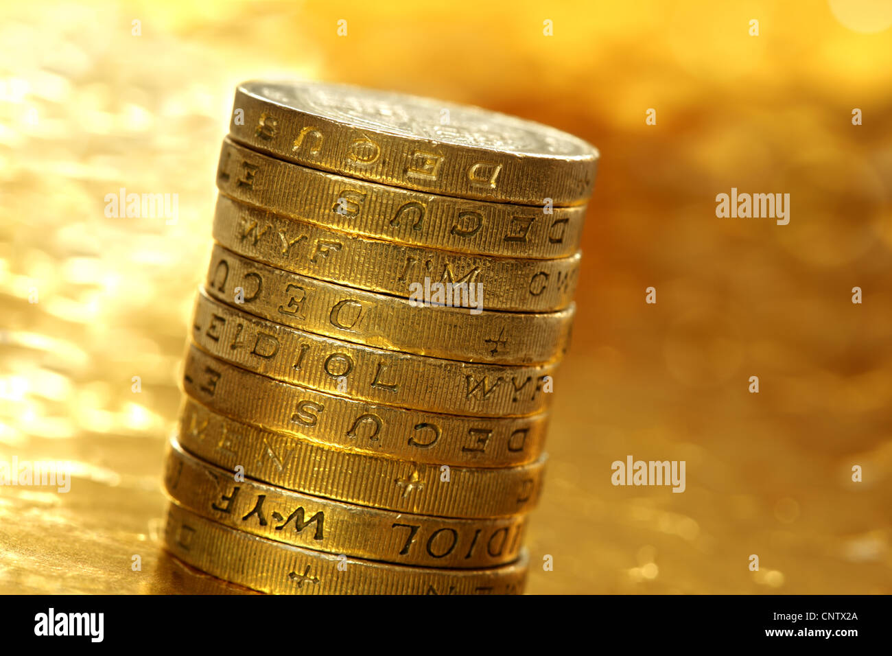 One pound coins Stock Photo