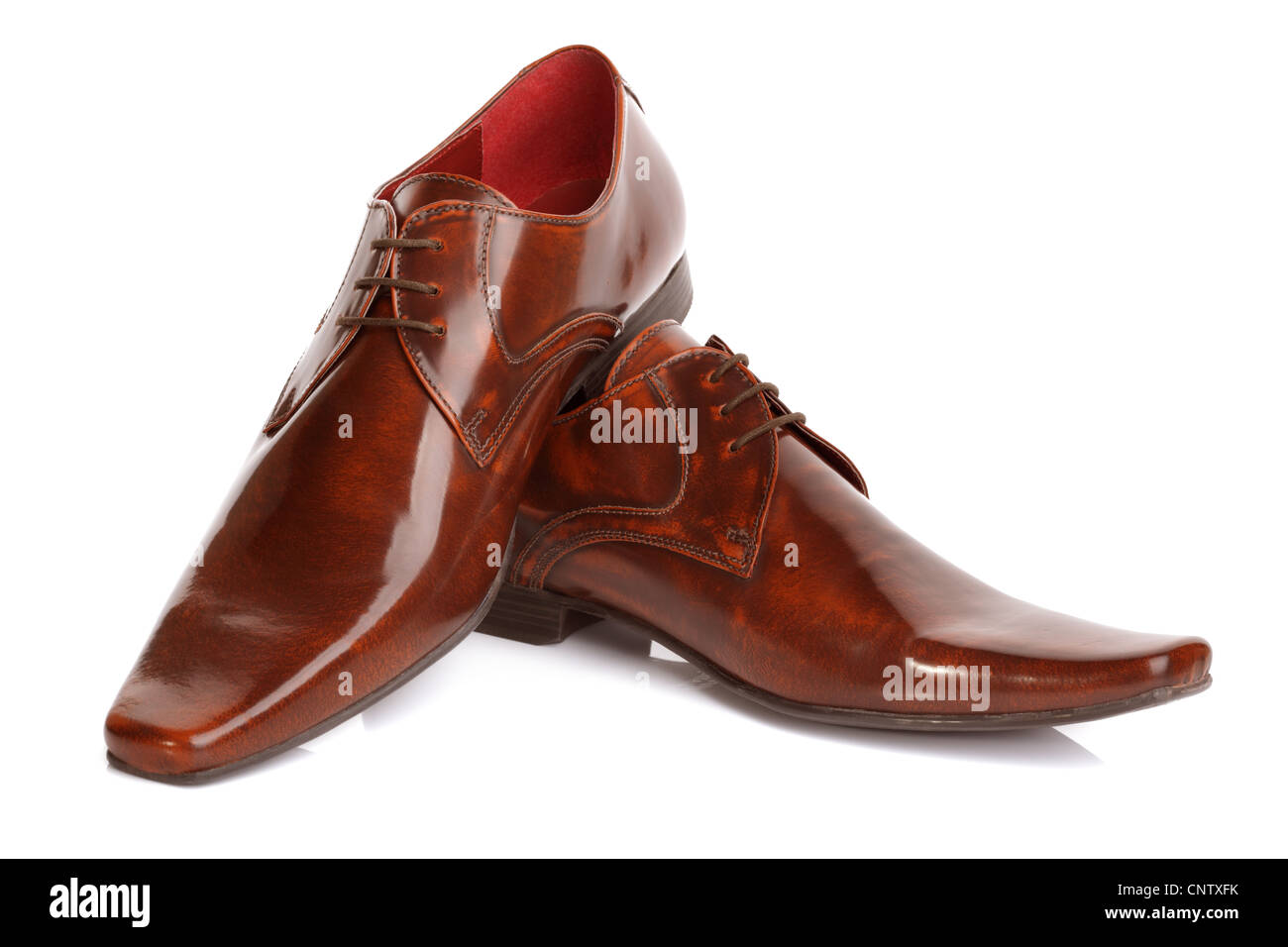 Mans leather fashion shoes Stock Photo