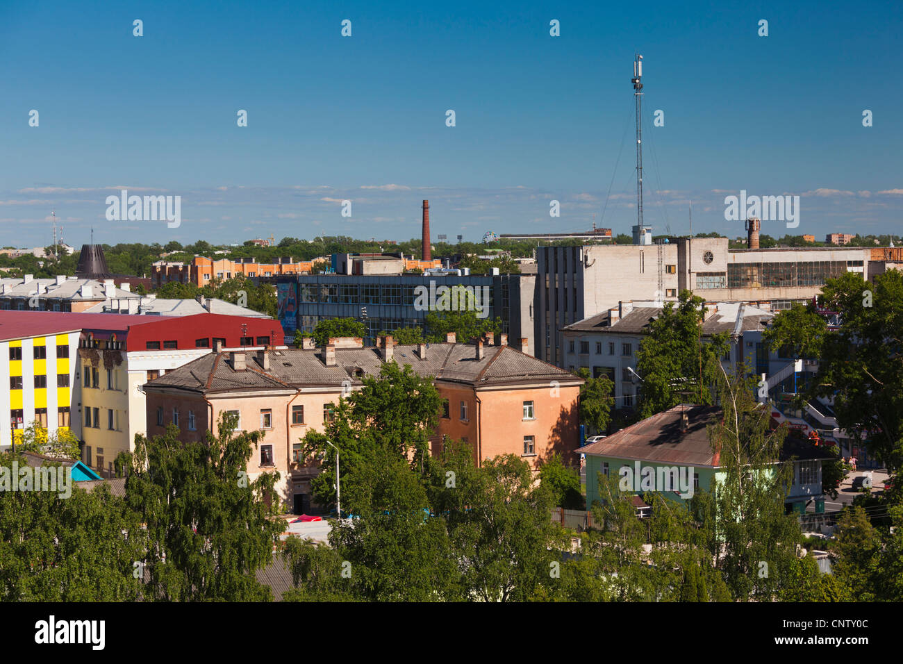 Russia, Pskovskaya Oblast, Pskov, elevated view of city Stock Photo