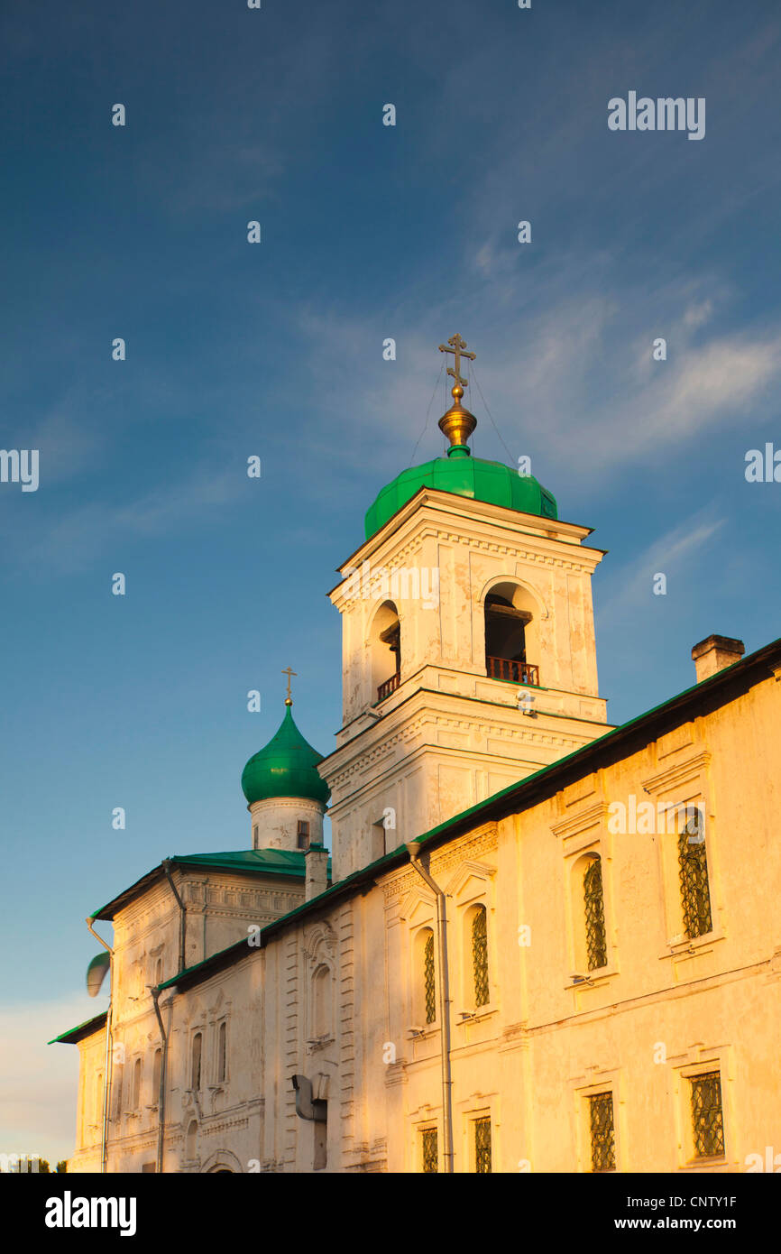 Russia, Pskovskaya Oblast, Pskov, Mirozhsky Monastery, sunset Stock Photo