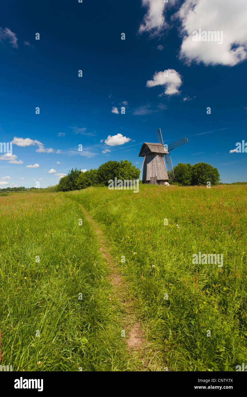 Russia, Pskovskaya Oblast, Pushkinskie Gory, windmill at Mikhailovskoye, the Alexander Pushkin Preserve Stock Photo