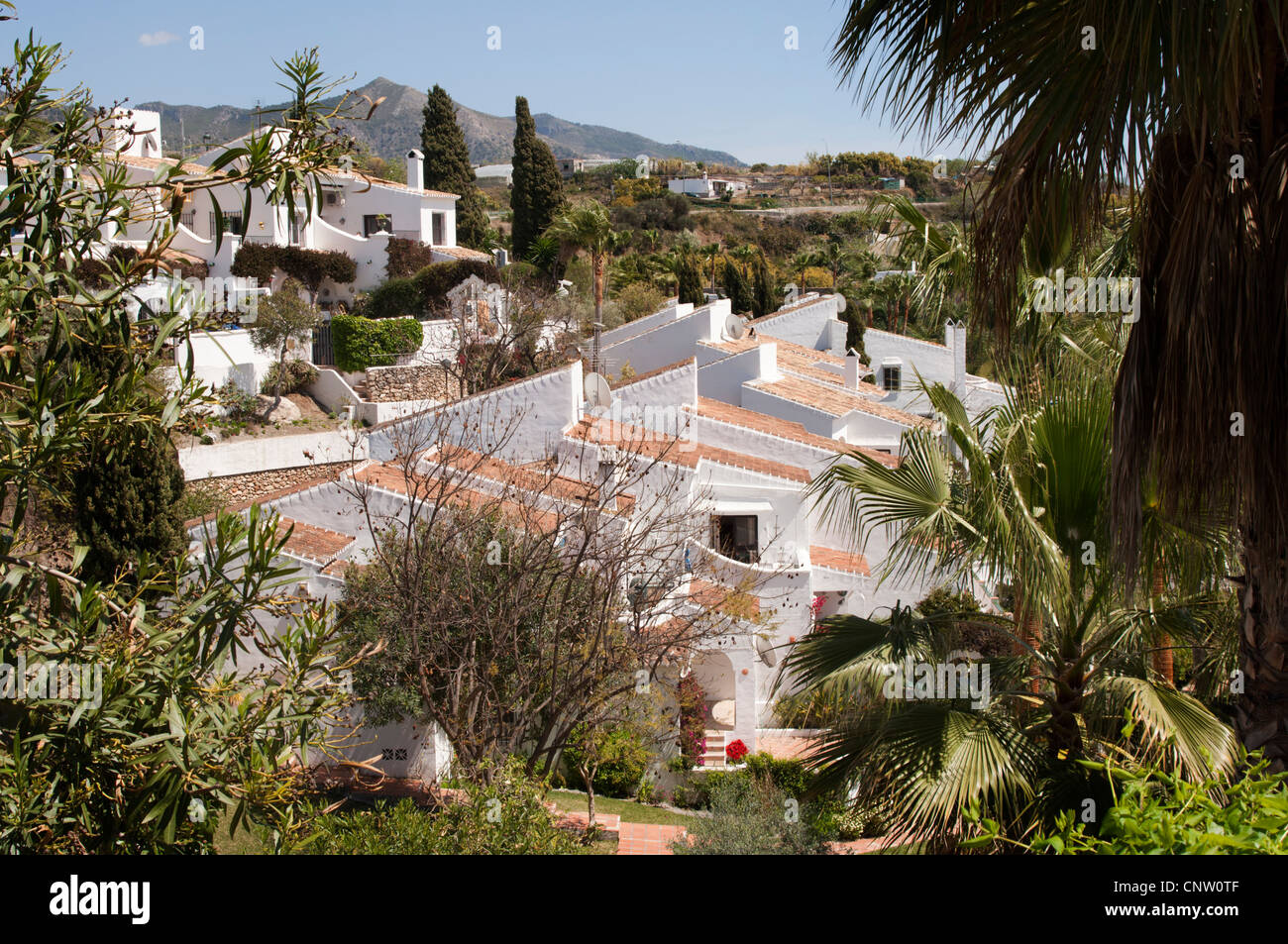 A housing urbanisation, southern Spain in the Costa Del Sol Stock Photo