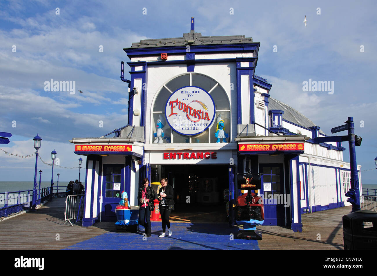 Funtasia entertainment centre, Eastbourne Pier, Eastbourne, East Sussex, England, United Kingdom Stock Photo