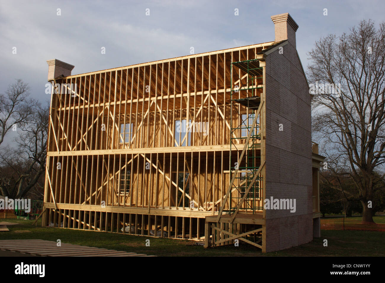 Crew constructing Appomattox set for the movie Lincoln by Steven