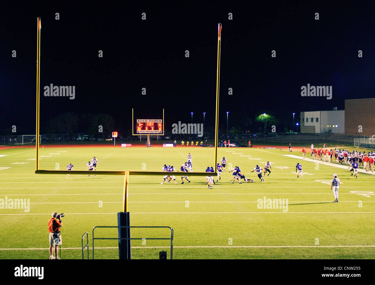High school football game in Boerne, TX. Stock Photo
