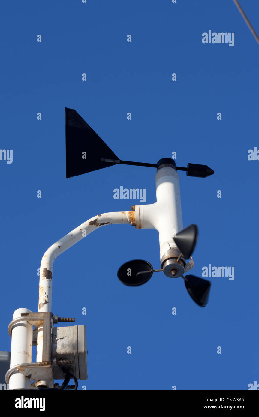 A ships anemometer measuring wind speed and direction Stock Photo Alamy