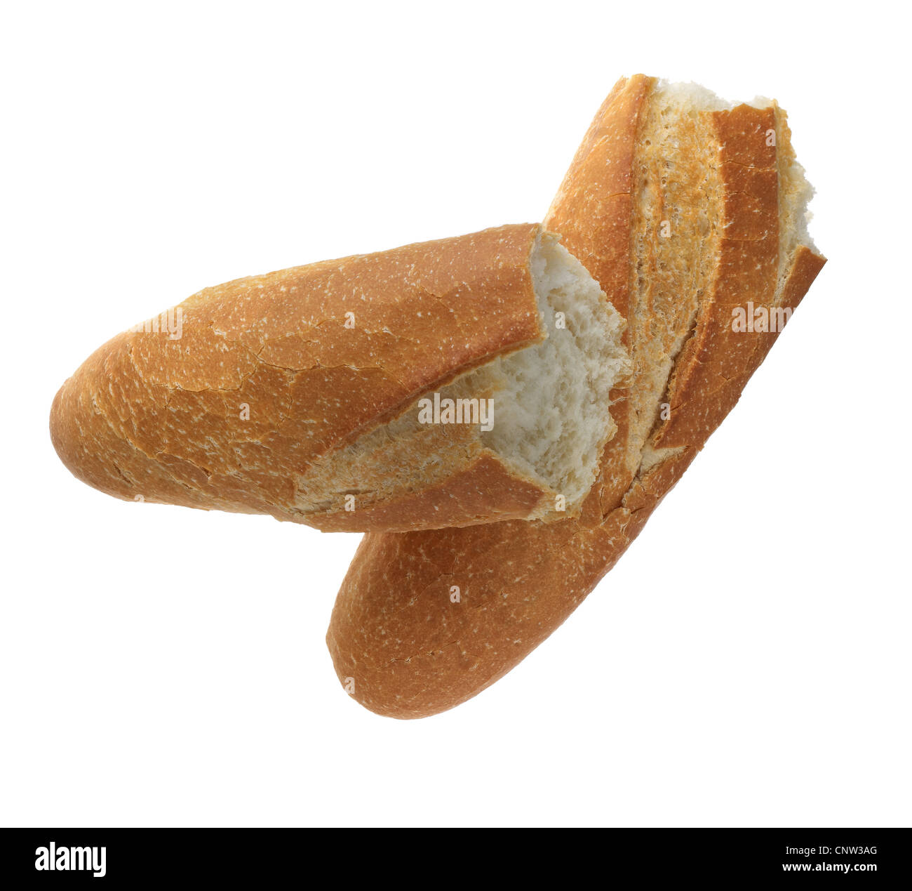 French baguette on a white background Stock Photo - Alamy