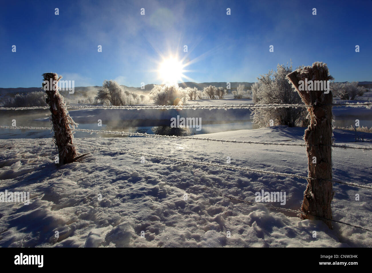 River covered ice backlight hi-res stock photography and images - Alamy